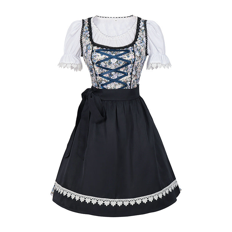 Oktoberfest Beer Maid Costume Dress – Women’s Bavarian Beer Girl Outfit with Apron (S–XXL)