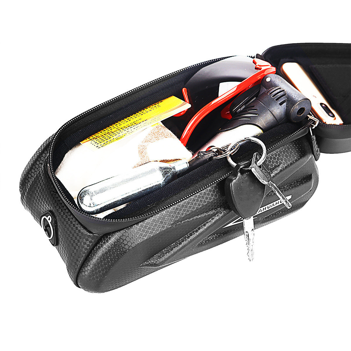 Waterproof Bicycle Phone Bag with Touchscreen Window | 1.5L Storage Hard Shell Handlebar Bag