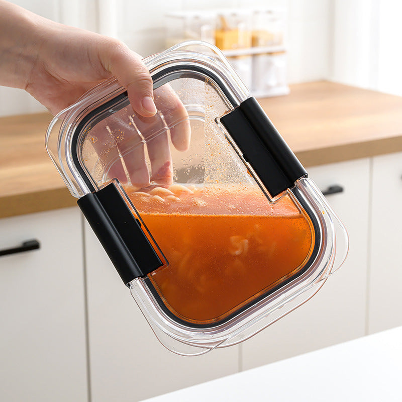 Airtight Food Storage Container 920ml Rectangular Transparent Lunch Box Leakproof Kitchen Storage Box