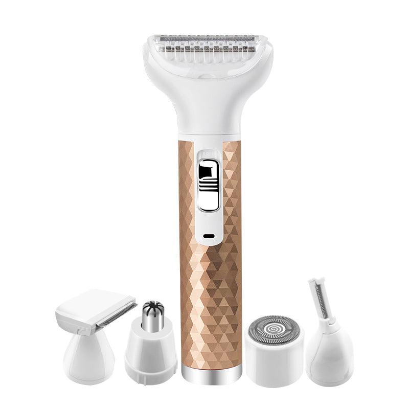 5-in-1 Women Electric Shaver USB Rechargeable Bikini Trimmer Eyebrow Nose Hair Remover Cordless Grooming Kit
