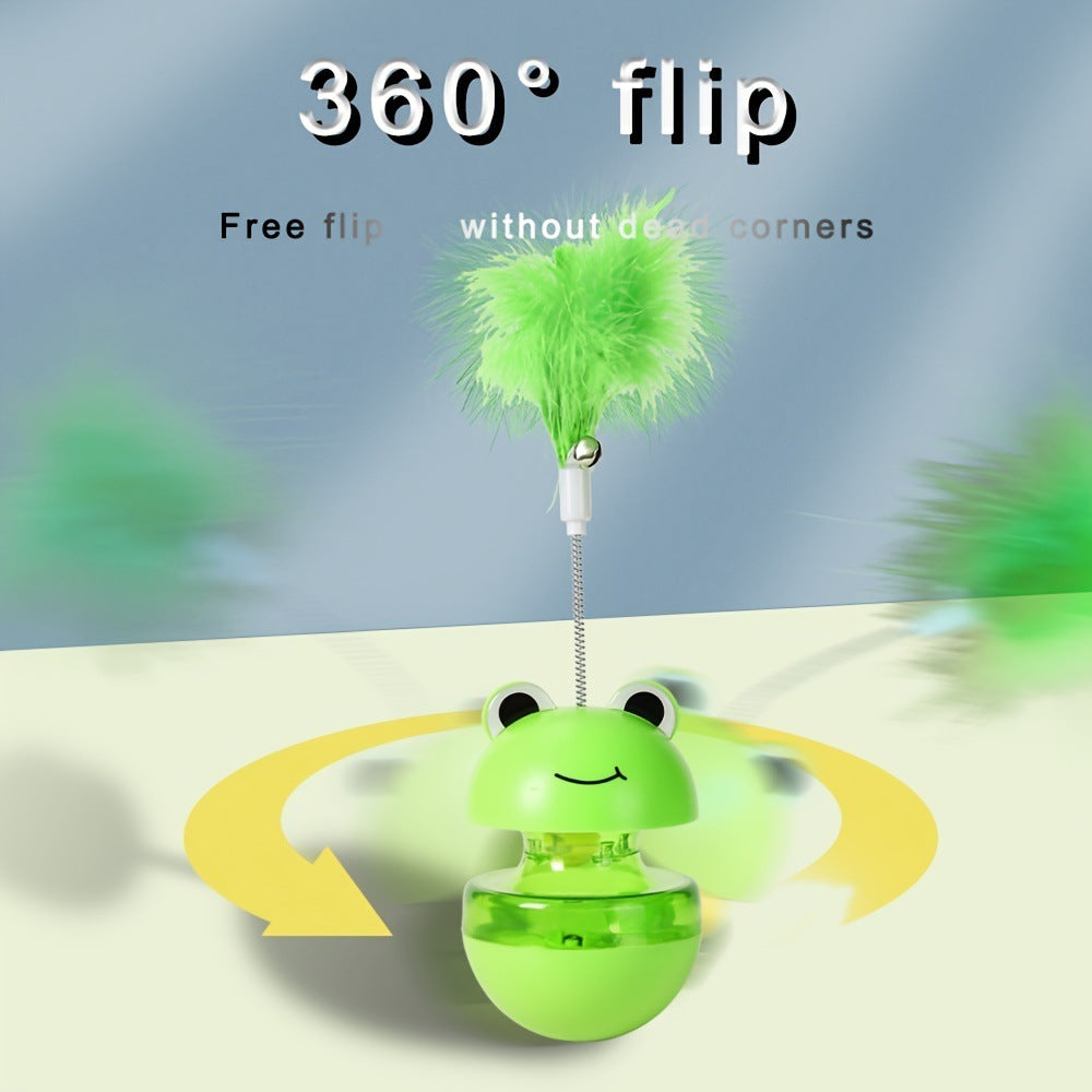 Interactive Cat Tumbler Toy – Feather & Frog Style
