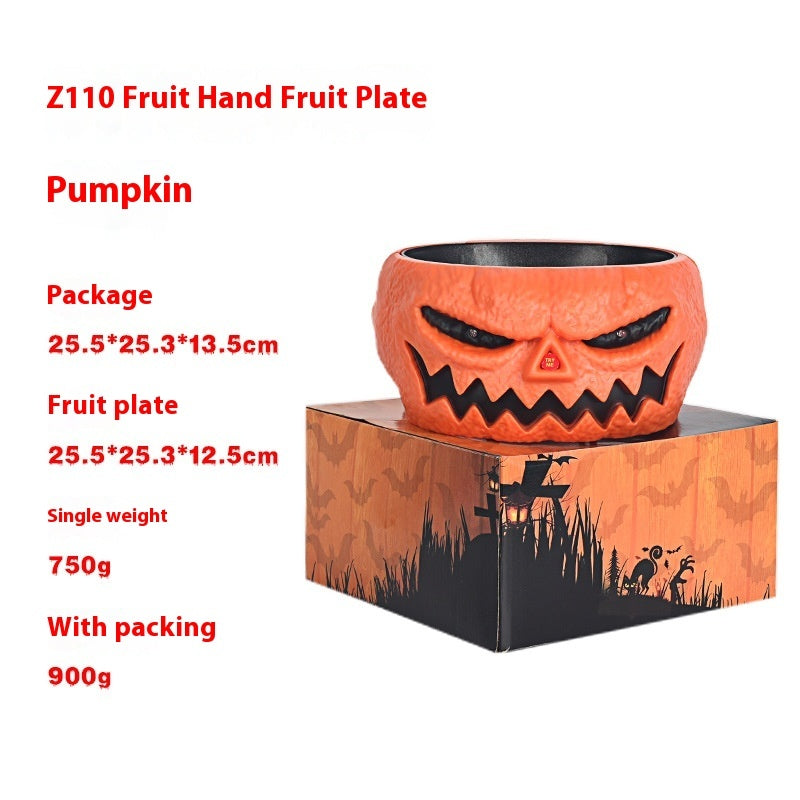 Motion-Activated Halloween Candy Bowl – Skeleton Hand with Glowing Eyes