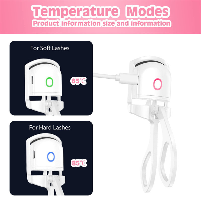 Rechargeable Heated Eyelash Curler – Long-Lasting Curl with Dual Temperature Modes