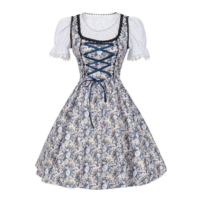 Oktoberfest Beer Maid Costume Dress – Women’s Bavarian Beer Girl Outfit with Apron (S–XXL)