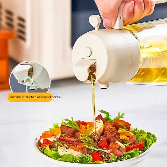 2-in-1 Olive Oil Sprayer & Dispenser Bottle 470ml Glass Oil Spray Pourer for Cooking BBQ Kitchen