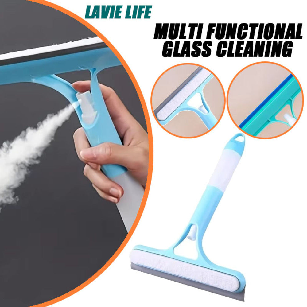 ✨ Multi-Purpose Glass & Window Squeegee with Spray Bottle