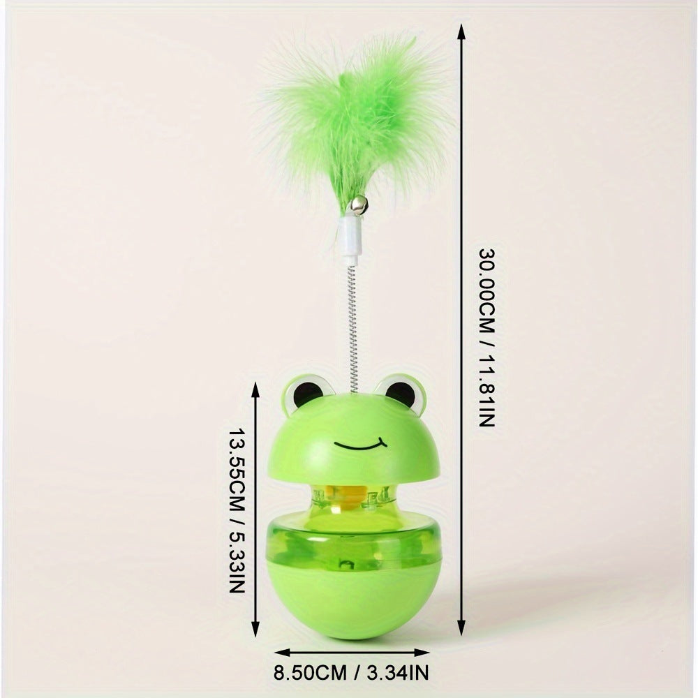 Interactive Cat Tumbler Toy – Feather & Frog Style