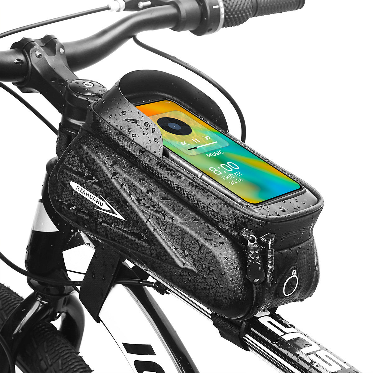 Waterproof Bicycle Phone Bag with Touchscreen Window | 1.5L Storage Hard Shell Handlebar Bag