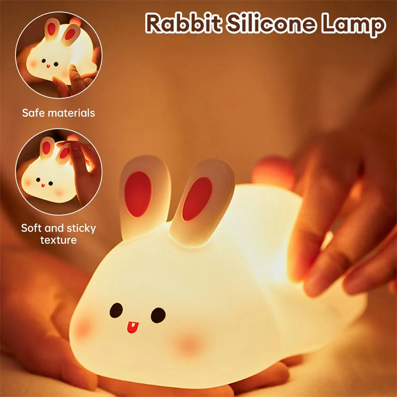Cute Silicone Night Light – Touch Control, Rechargeable & Kid-Safe ✨