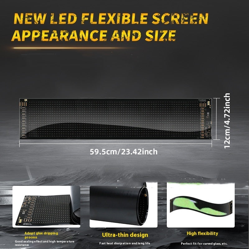 ✨ LED Flexible Display Screen – Remote Control Magic Eye for Cars