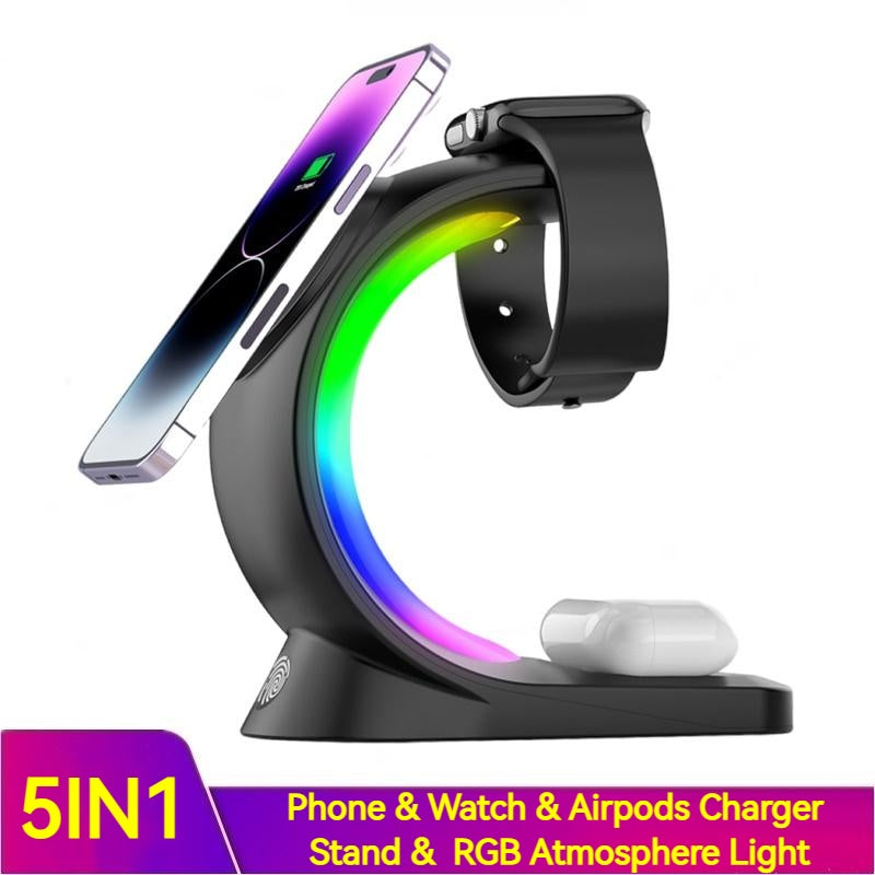 ⚡ RGB Fast Magnetic Wireless Charger – Quick, Safe & Stylish ✨