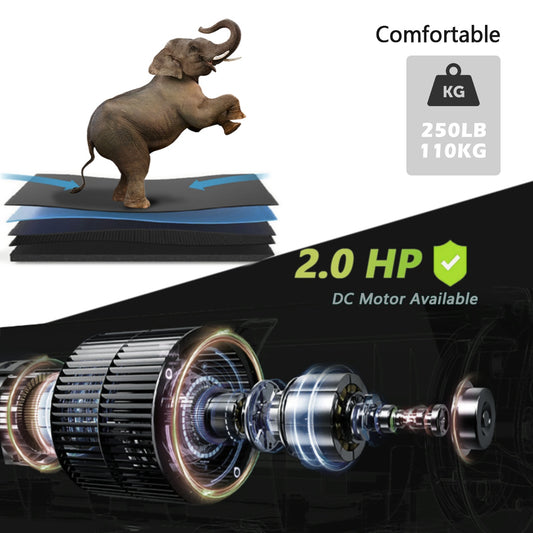 Foldable Electric Treadmill with Incline 2.5HP Home Running Machine Bluetooth Fitshow App 5" LCD 250LB Capacity