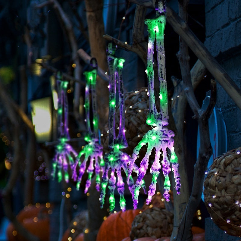 Solar Halloween Hand Bone Lights – Spooky Ground Plug Decoration (1 Drag 5 LED) ✨
