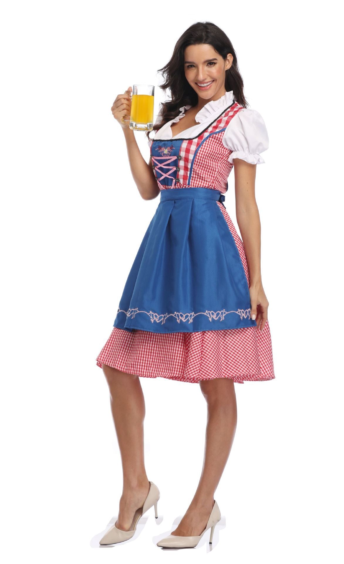 Traditional Oktoberfest Bavarian Dress Set – Elegant Dirndl Outfit for Women (S–XXL)