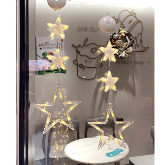 Christmas Window LED Lights with Suction Cup – Warm Glow Holiday Decor ✨