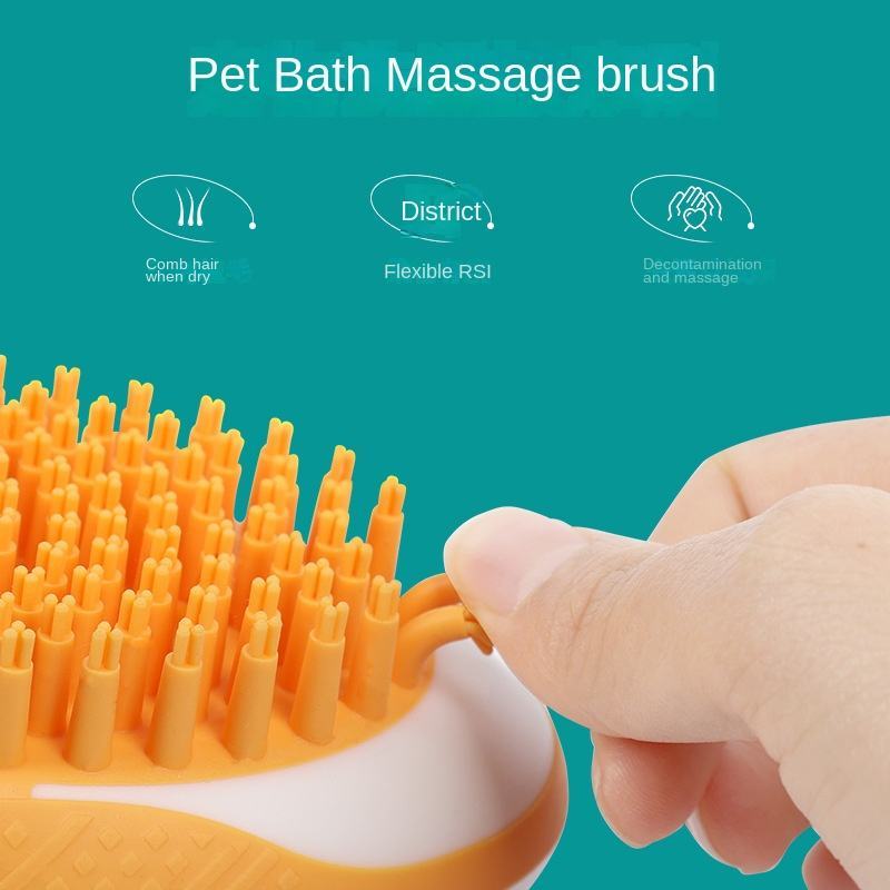 ✨ 2-in-1 Pet Bath & Massage Brush – Gentle Grooming for Cats & Dogs
