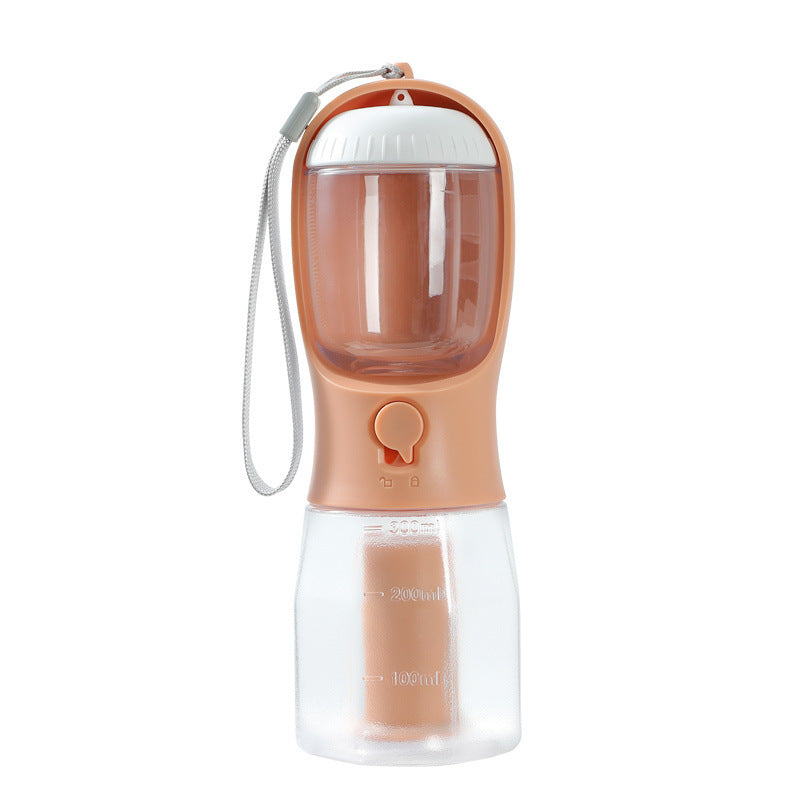3-in-1 Pet Travel Water Bottle – Water, Food & Waste Bag Dispenser