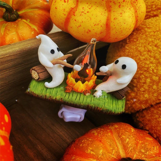 Ghost Bonfire Night Light – Spooky Resin Craft Decoration for Home & Holidays ✨