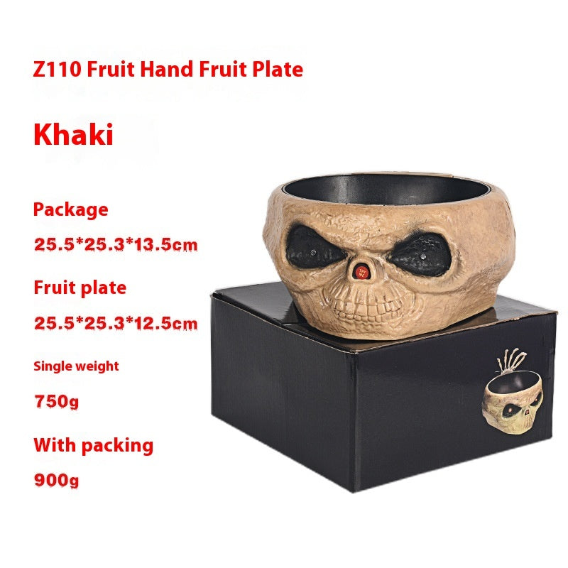 Motion-Activated Halloween Candy Bowl – Skeleton Hand with Glowing Eyes