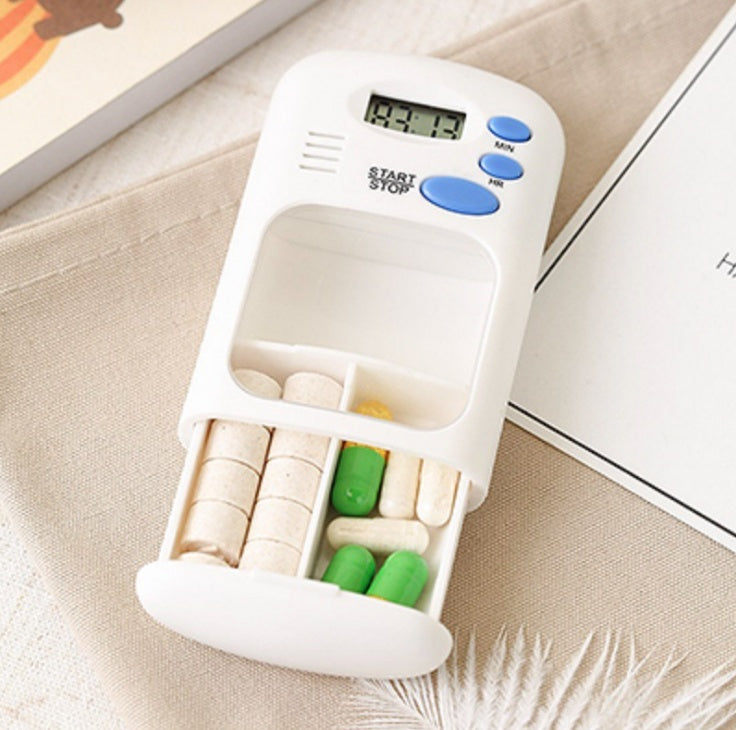 Smart Medicine Reminder Box – Mini Portable Electronic Pill Timer with Alarm ⏰
