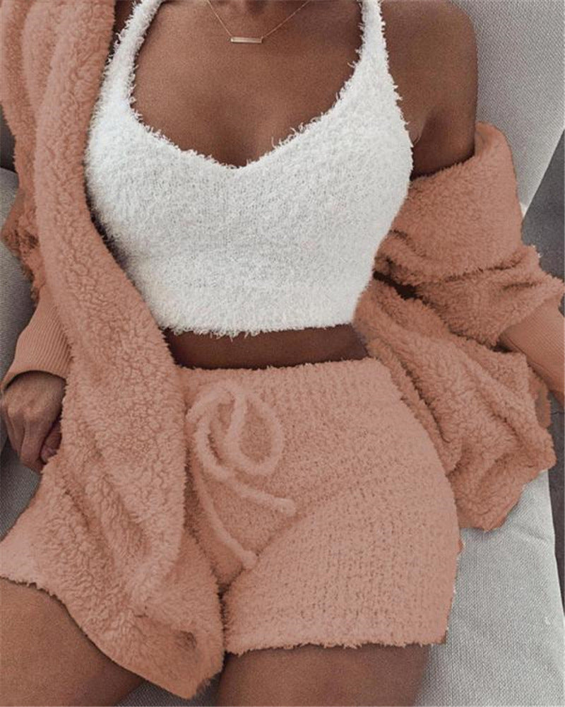 ✨ Women’s Velvet Pants Suit – Stylish Vest & Culottes Set