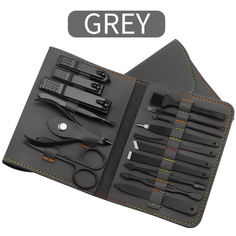 16 Piece Manicure Pedicure Kit Professional Nail Care Set Stainless Steel Grooming Tools with PU Leather Case