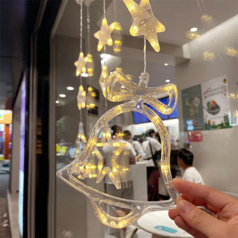 Christmas Window LED Lights with Suction Cup – Warm Glow Holiday Decor ✨
