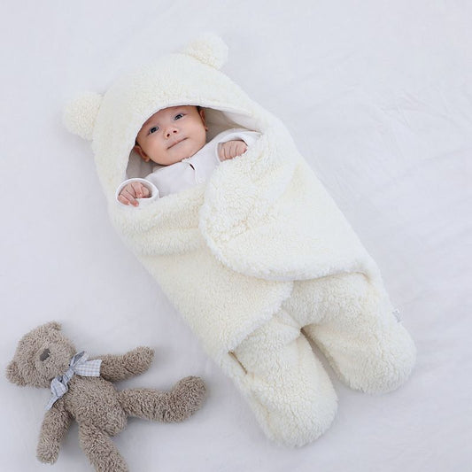 Cozy Baby Wrap Blanket – Soft Cotton Blend | Newborn Swaddle for 3M–9M | Warm, Breathable & Adorable Design