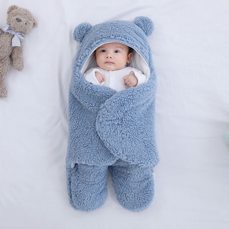 Cozy Baby Wrap Blanket – Soft Cotton Blend | Newborn Swaddle for 3M–9M | Warm, Breathable & Adorable Design
