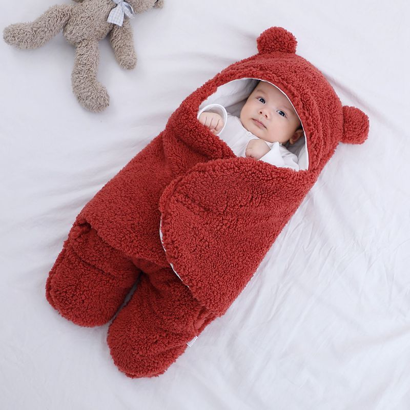 Cozy Baby Wrap Blanket – Soft Cotton Blend | Newborn Swaddle for 3M–9M | Warm, Breathable & Adorable Design