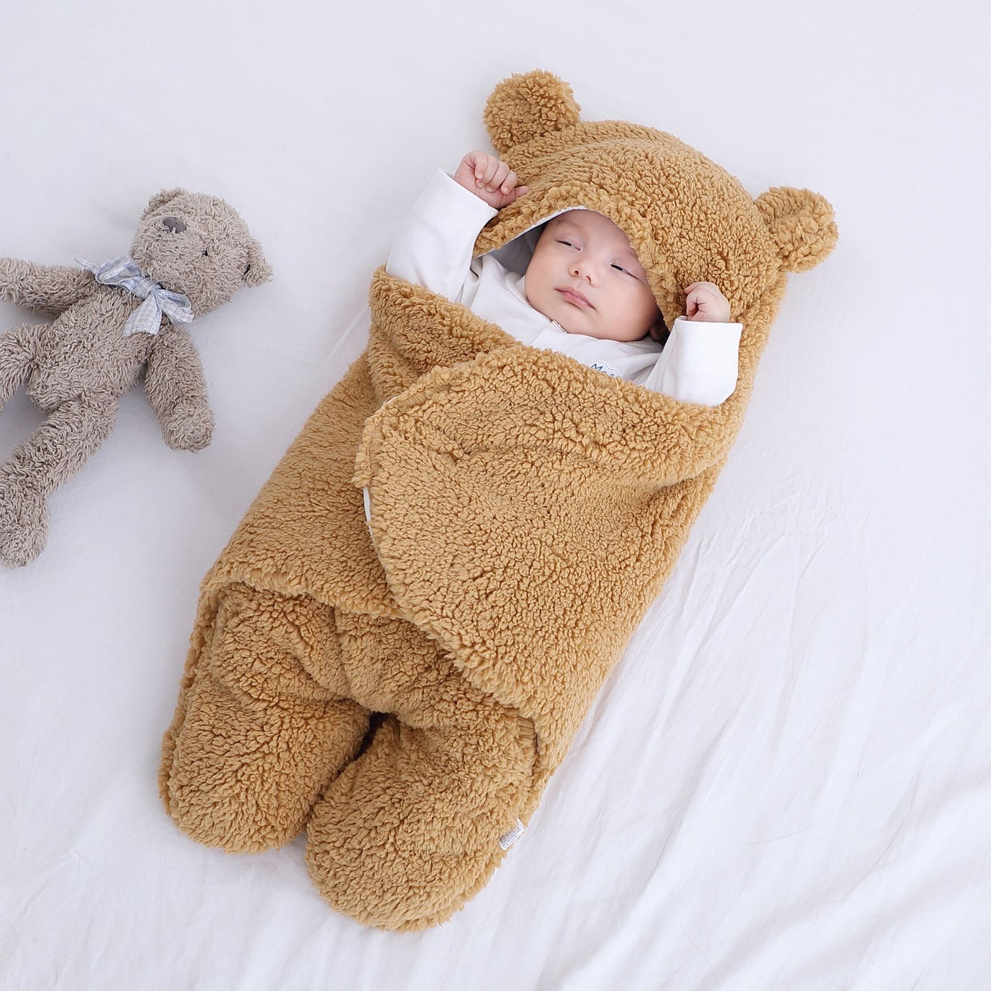 Cozy Baby Wrap Blanket – Soft Cotton Blend | Newborn Swaddle for 3M–9M | Warm, Breathable & Adorable Design