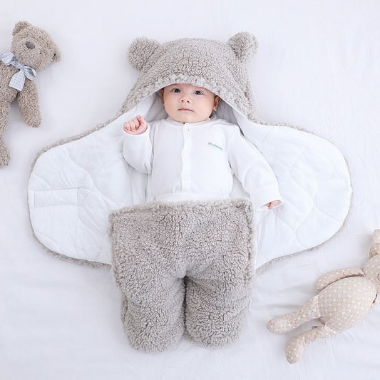 Cozy Baby Wrap Blanket – Soft Cotton Blend | Newborn Swaddle for 3M–9M | Warm, Breathable & Adorable Design