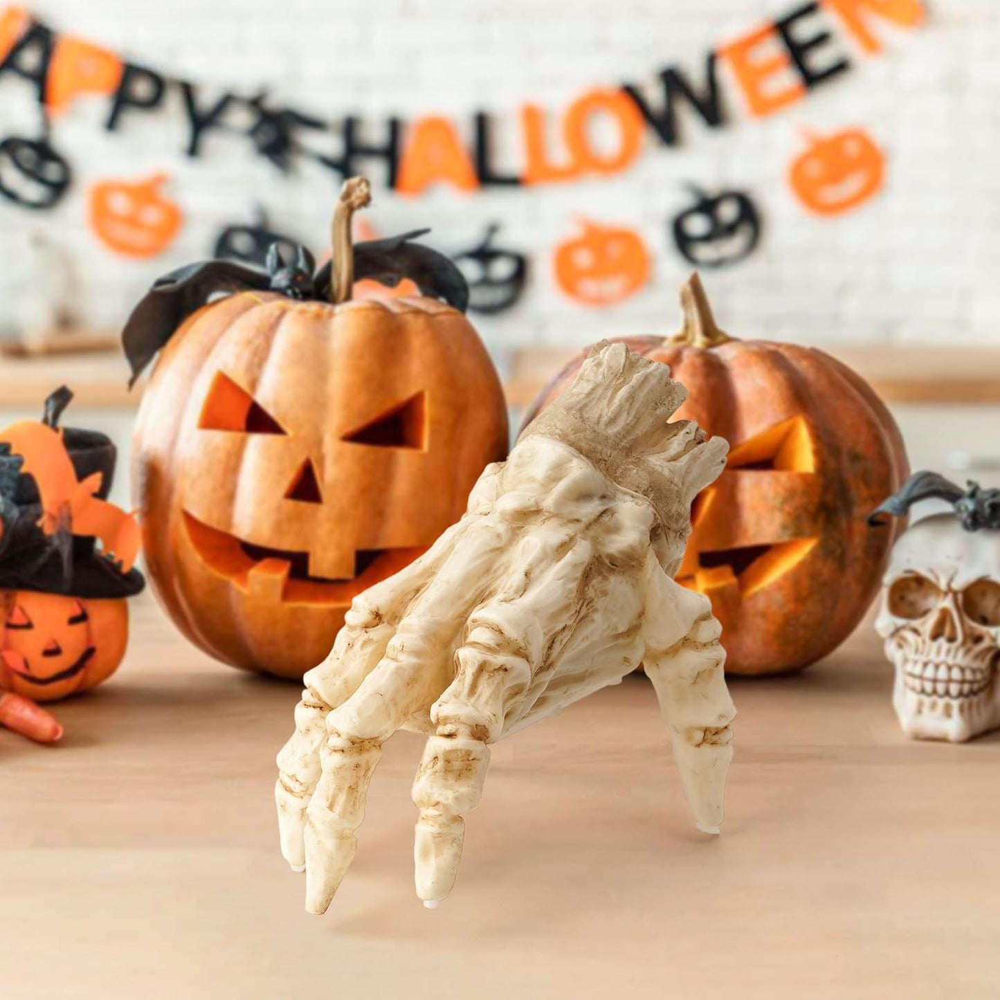 ️ Glowing Walking Zombie Hand – Sound & Touch Activated Halloween Prop