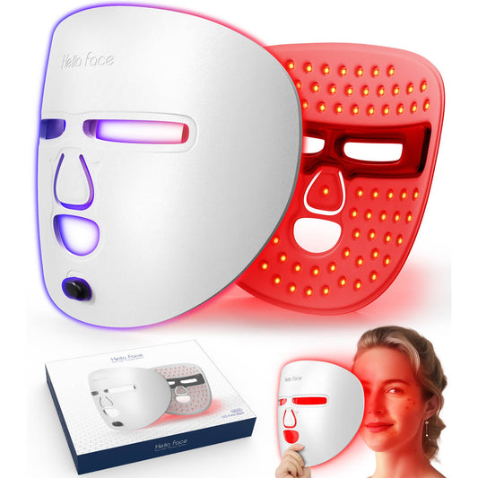 LED Face Mask Light Therapy – Red & Blue Light Skin Care Device (Wireless, 336 LEDs)