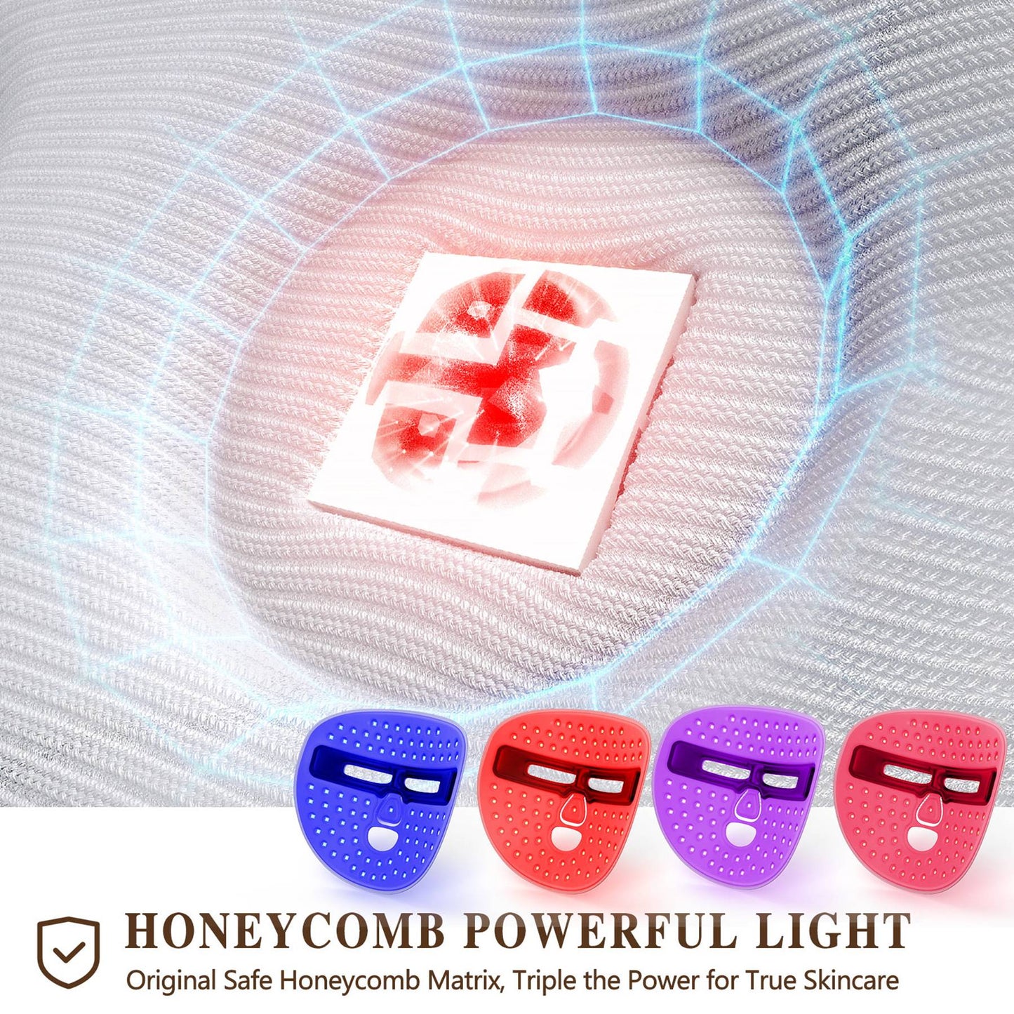 LED Face Mask Light Therapy – Red & Blue Light Skin Care Device (Wireless, 336 LEDs)