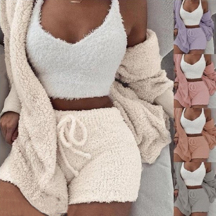✨ Women’s Velvet Pants Suit – Stylish Vest & Culottes Set