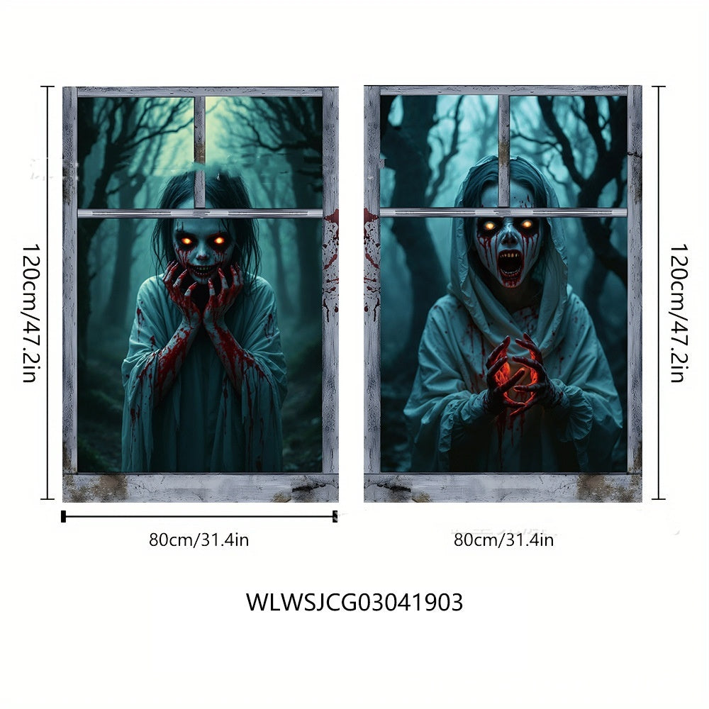 Spooky Halloween Window Covers – Realistic Scary Scenes