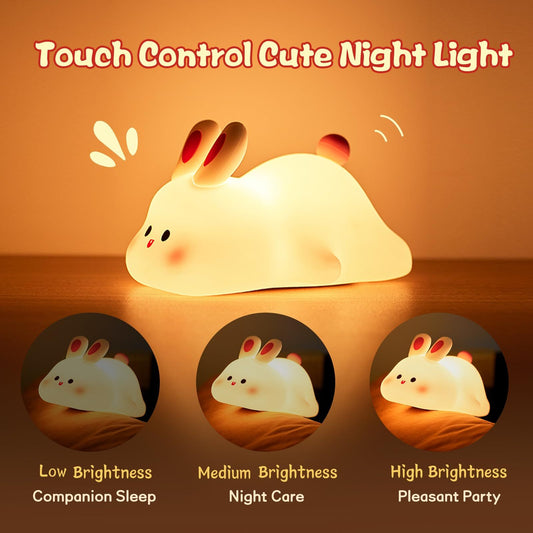 Cute Silicone Night Light – Touch Control, Rechargeable & Kid-Safe ✨