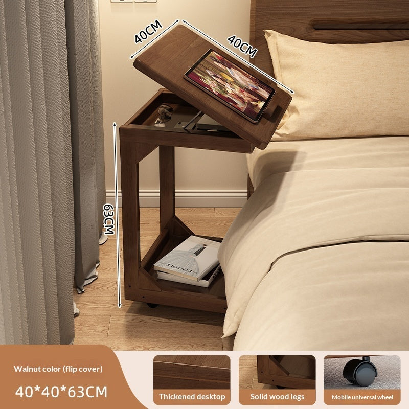 Rotating Wooden Coffee Table  Multifunction Flip Top Side Table