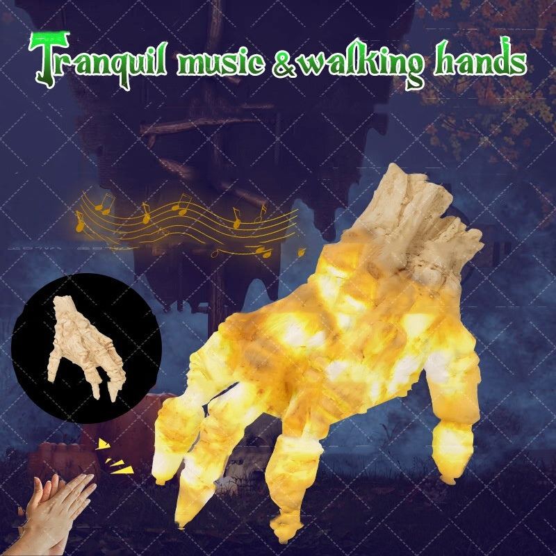 ️ Glowing Walking Zombie Hand – Sound & Touch Activated Halloween Prop