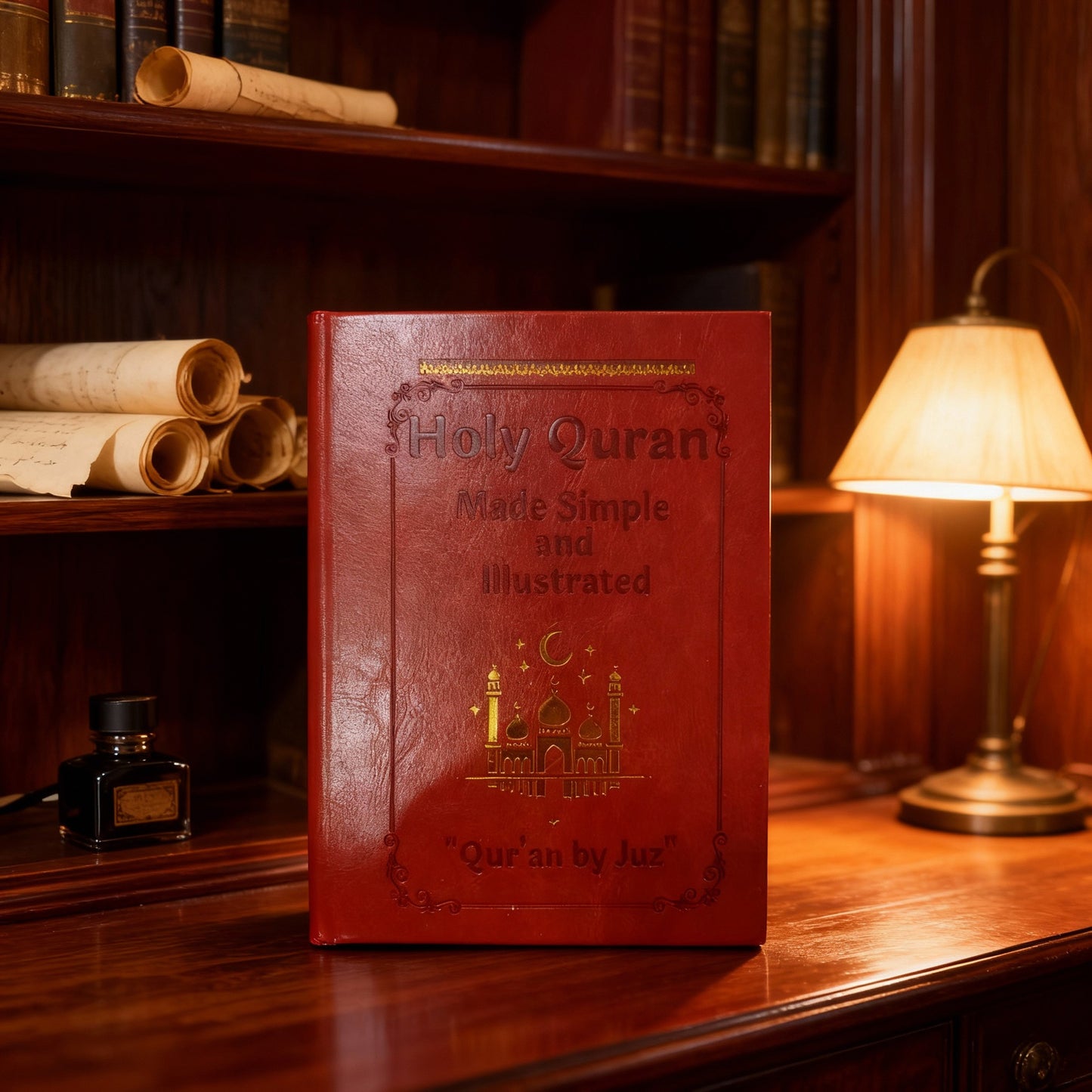 Quran Notebook Brown Leather Bound Islamic Journal Premium Writing Diary Elegant Hardcover Notebook