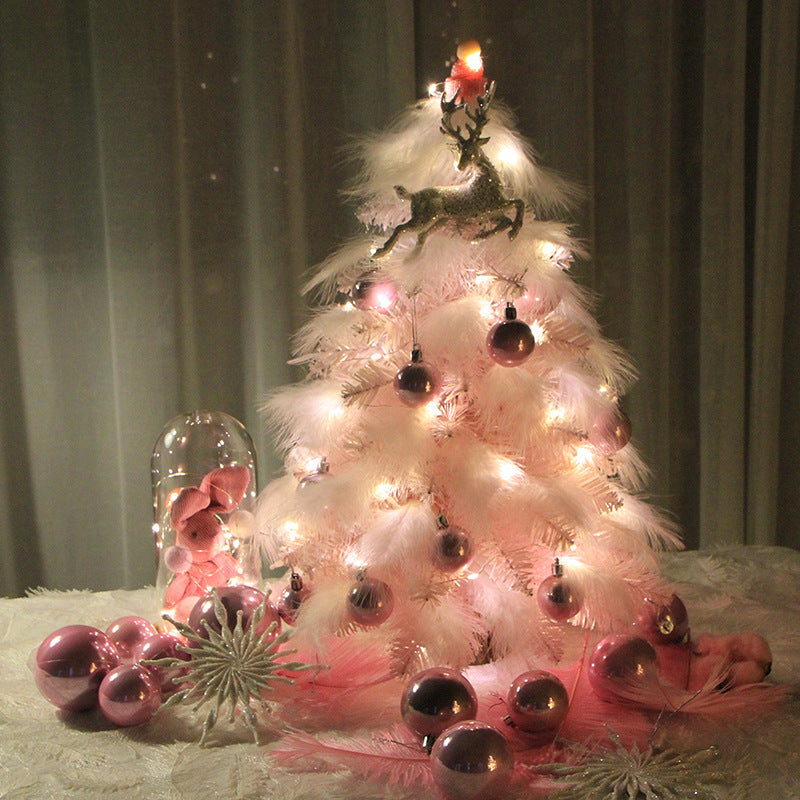 Pink Feather Christmas Tree – LED Holiday Decoration