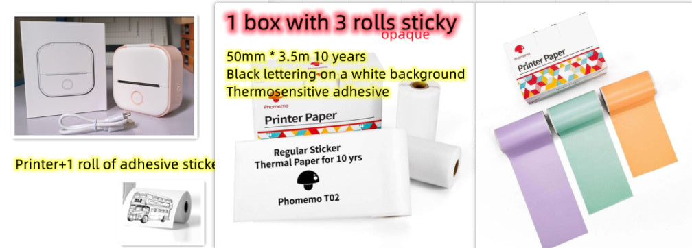Phomemo T02 Mini Pocket Printer – Inkless Bluetooth Thermal Printer