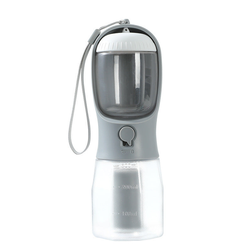 3-in-1 Pet Travel Water Bottle – Water, Food & Waste Bag Dispenser