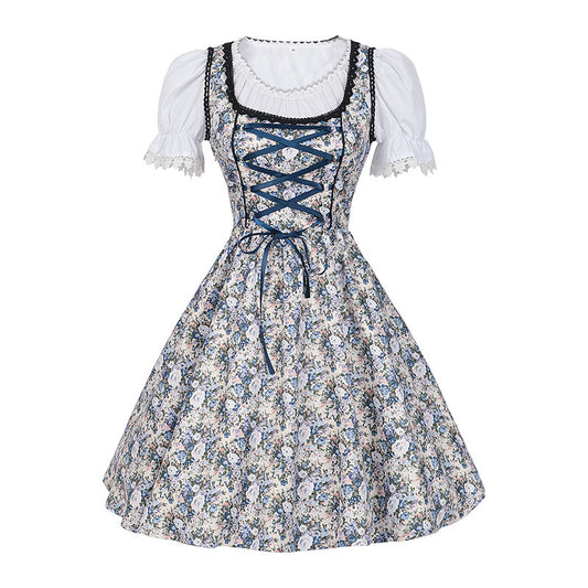 Oktoberfest Beer Maid Costume Dress – Women’s Bavarian Beer Girl Outfit with Apron (S–XXL)