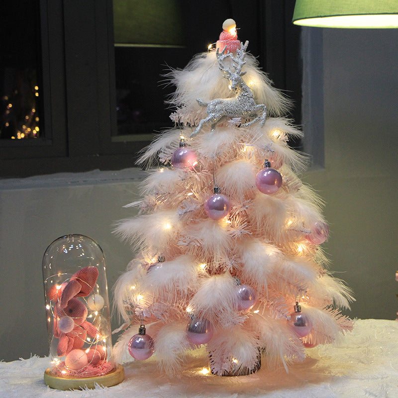 Pink Feather Christmas Tree – LED Holiday Decoration