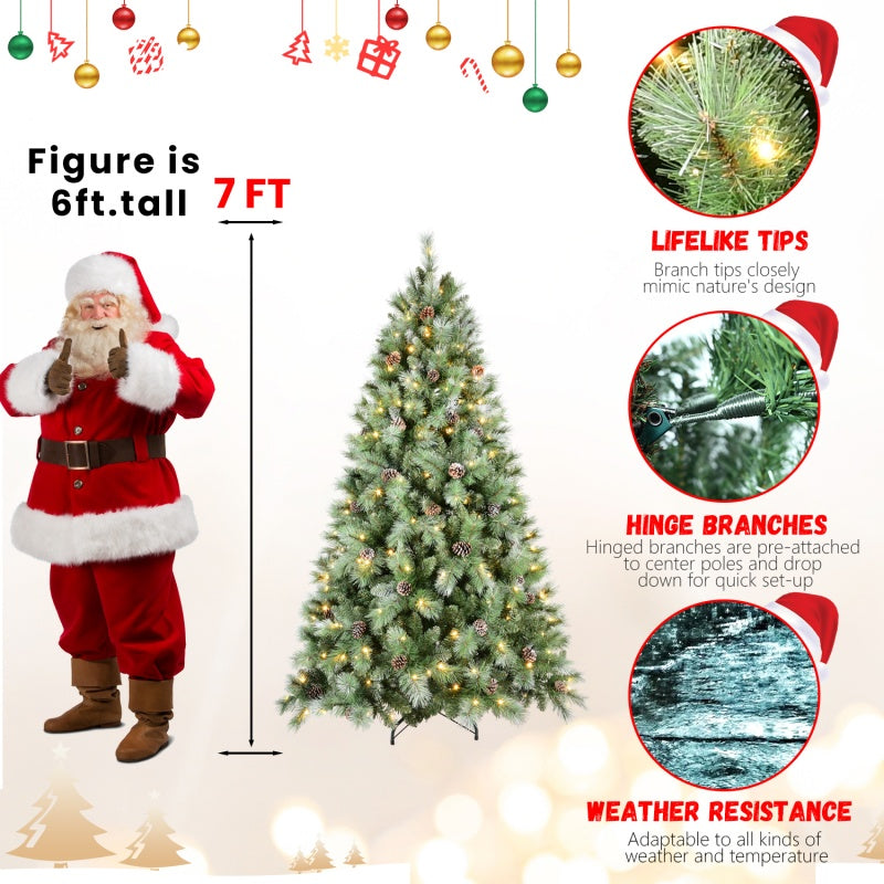 Luxury Pre-Lit Christmas Tree – PVC & Hard Needle Mixed