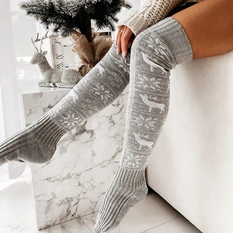 Cozy Christmas Thigh-High Stockings – Soft, Warm & Festive Winter Socks
