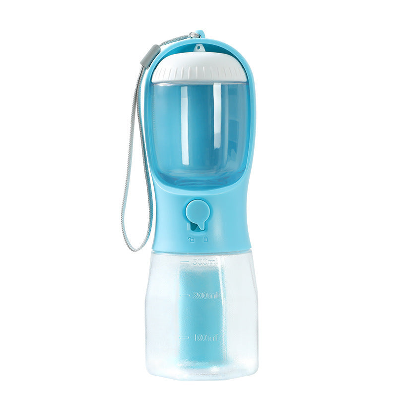 3-in-1 Pet Travel Water Bottle – Water, Food & Waste Bag Dispenser