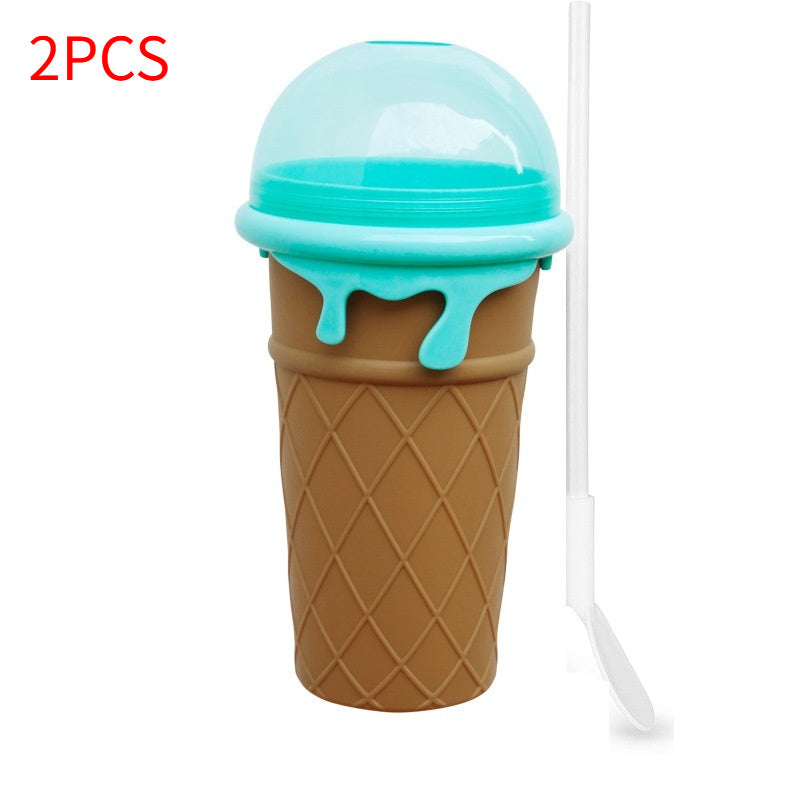 500ml Large Capacity Slushy Cup Summer Squeeze Homemade Juice Water Bottle Quick Frozen Smoothie Sand Cup Pinch Fast Cooling Magic Ice Cream Slushy Maker Beker Kitchen Gadgets